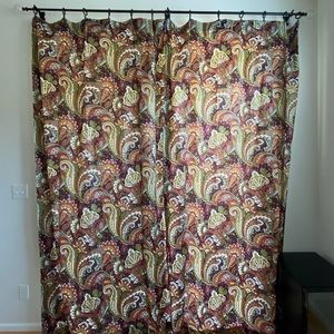 2 panel Pier 1 Paisley Rod Pocket Curtains 96”